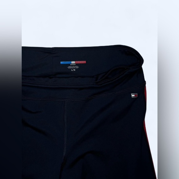 NWOT Tommy Hilfiger Women’s leggings Navy Blue with White and Red Stripes Large - Picture 4 of 7